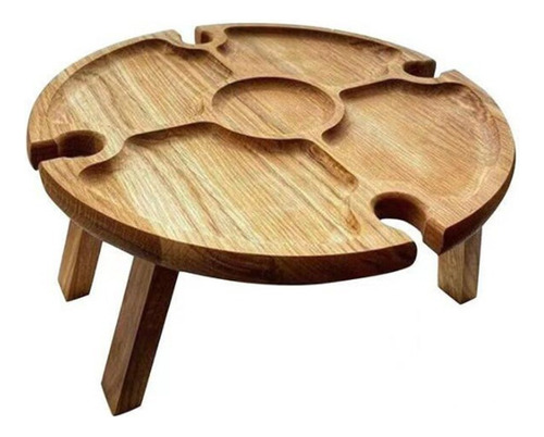 Mesa De Picnic Plegable De Madera Estante De Vino Portátil