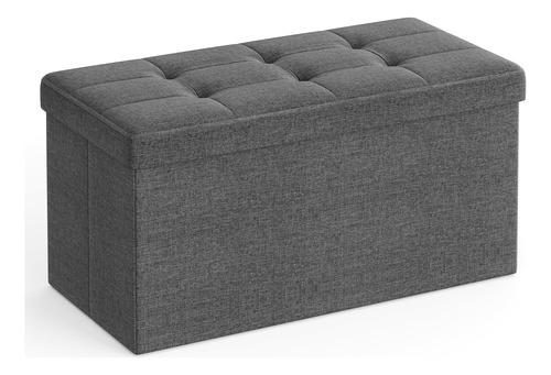 Banco De Almacenamiento, Taburete, Baul, 76cm Gris Liso