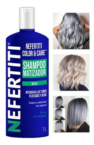 Shampoo Matizador Plata Sin Sal Sin Parabenos Nefertiti 1 Lt