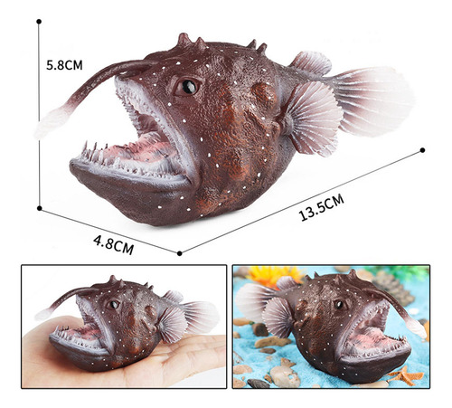 Figuras De Brinquedo De Peixe Pescador Simulado Animal