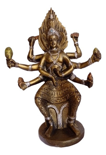 Hermosa Diosa Kali Hindú 26cm, Figura Resina Decorativa 