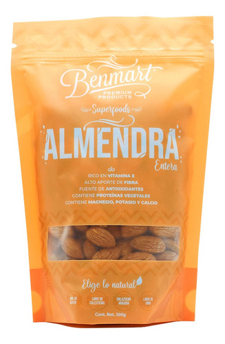 Benmart Almendra Entera Snack Natural 300g Bolsa Resellable