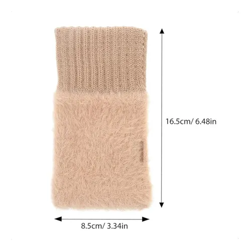 Guantes Invierno Mujer Mitones Sin Dedos Abrigados Elasticos