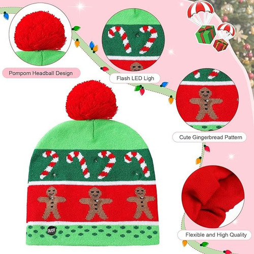 Gorro De Navidad Con Luz Led Regalo Navideño Mayoreo