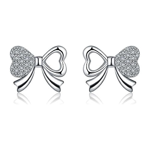 Aretes De Mariposa Mujer Plata 925 Con Circonia Cúbica