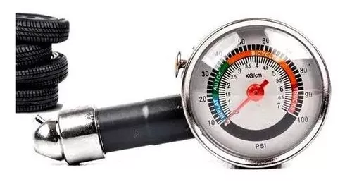 Manómetro Medidor De Aire Presión Neumáticos De 10 A 100 Psi