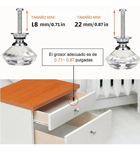 Perilla Tirador De Cajón De Cristal De 30mm, 25 Unidades
