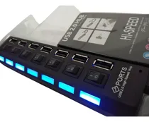 Comprar Hub Usb 2.0 7 Puertos Multiplicador Luz Led Interruptores