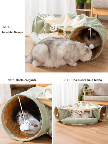 Túnel Plegable Con Cama Y Hamaca Para Gato
