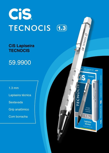Lapiseira Cis Tecnocis - 1,3mm + 1 Tubo De Grafite Cis 1.3mm