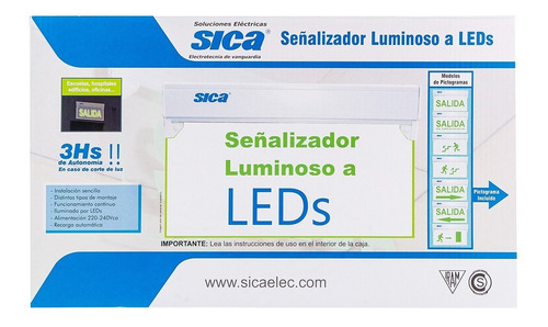 Imagen 3 de 4 de Cartel De Salida Sica Para Emergencia - Recarga Automática