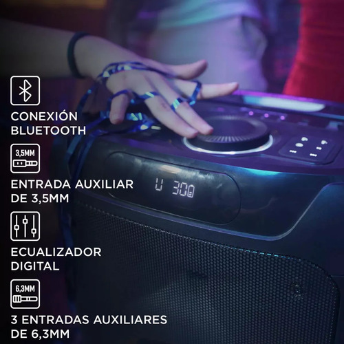 Parlante Portátil Stromberg Tone-2 80w Rms Micrófono Luces