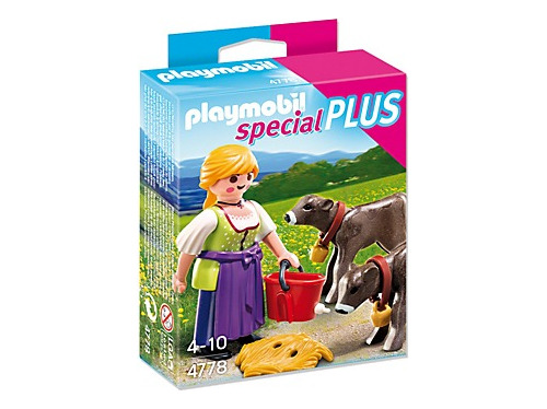 Playmobil Plus - 4778 - Granjera Con Terneros  - Intek