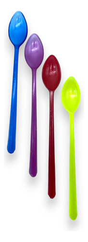 25cucharas Colores Refresquera Plástico Grueso Reutilizables