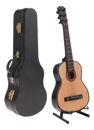Guitarra De De 13 Cm Modelo Con Caja Y Soporte De Acción