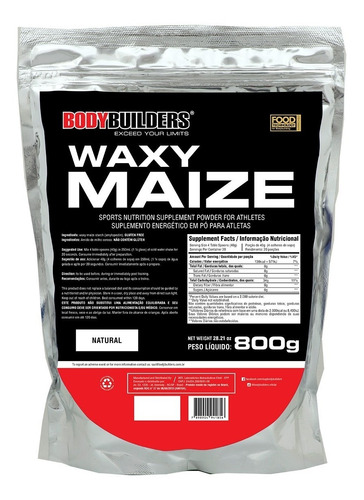 ! ! Promoção ! ! Waxy Maize Natural 800g - Bodybuilders