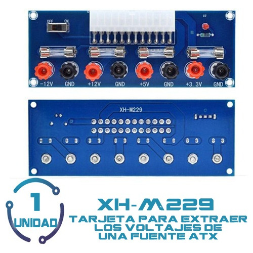  Tarjeta Voltajes Atx Xh-m229 Con Borneras 3.3v 5v +12v -12v