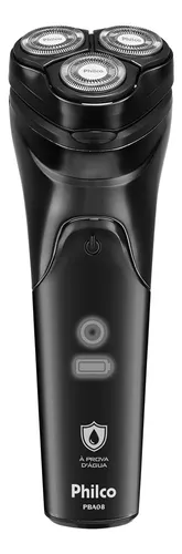 Barbeador Elétrico Pba08 À Prova Dágua Bivolt Philco Preto