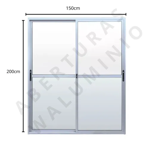 Puerta Ventanas Waluminio Ad401 De 1.50 X 2.00 Serie 20 color plateado