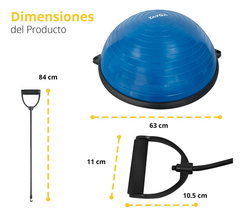 Pelota Entrenador De Equilibrio Tipo Bosu 63 Cm C/ Bomba Color Azul