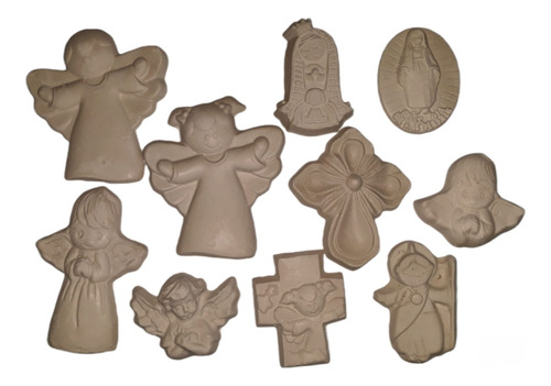 50 Figuras De Yeso Para Pintar Angelitos Cruces Religiosos