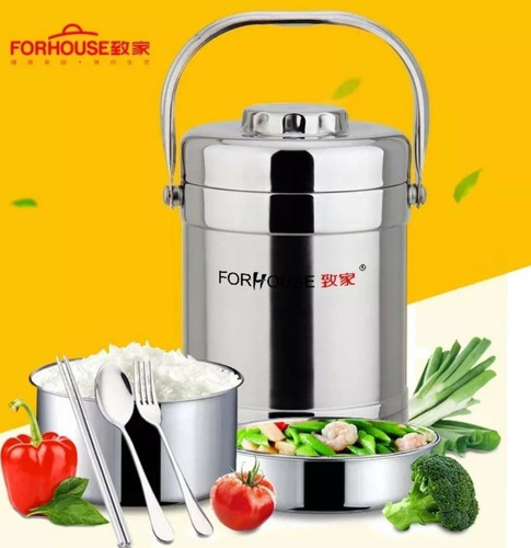 Lonchera Vianda Termica Comida Ecero Inoxidable 1.6 Lts