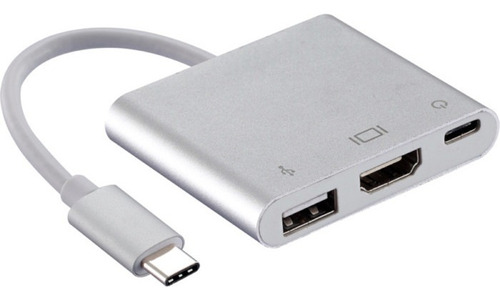 Adaptador Usb-c A Hdmi Usb 3.0 Tipo C 3.1 Mac Cable Usb C ® Color Gris