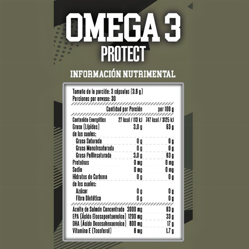 Omega 3 Protect Epa Dha Aceite Puro Salmon 90 Caps Sin Sabor