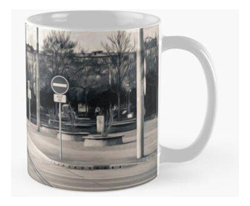 Taza Bratislava Lines City Calle De Tranvías En Blanco Y Neg