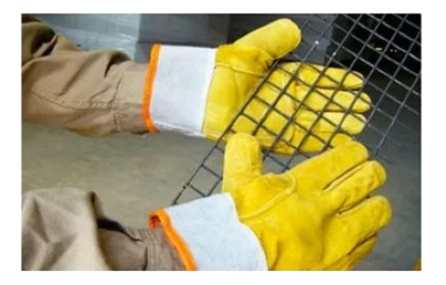 Guantes Descarne Amarillo Con Refuerzo Puño Corto C/ Borde