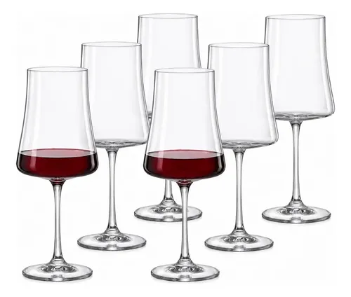Bohemia Crystal Jogo 6 Taças Cristal Titanium Vinho Tinto 460ml Xtra