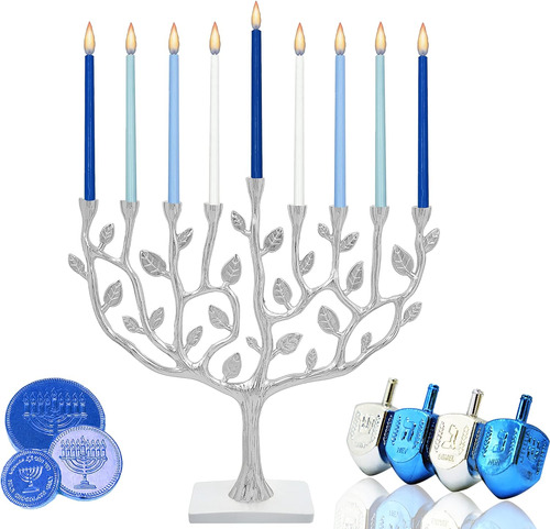 Base De Pedra Menorah Tree Of Life (prata)