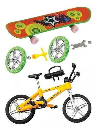 Hohopeti 1 Conjunto Bicicleta De Dedo Bicicletas De Dedo Enfeite Brinquedo  Bicicleta De Mesa Jogo De Bicicleta Mini Skates Parque De Skate Esportes