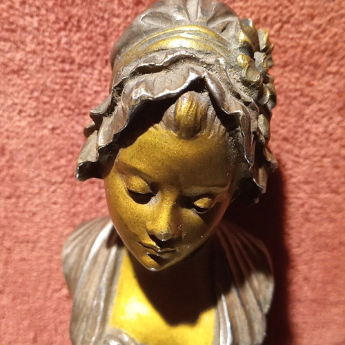 Figura Antigua Estatuilla De Bronce Firmado Sello Lacre (Usado)