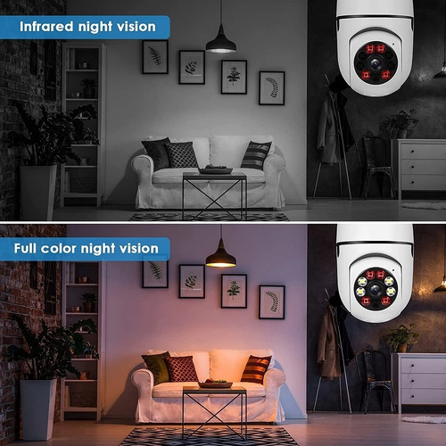 Imagen 6 de 8 de Camara Lampara Robotica Wifi Interior 1080p Audio Video!!!!