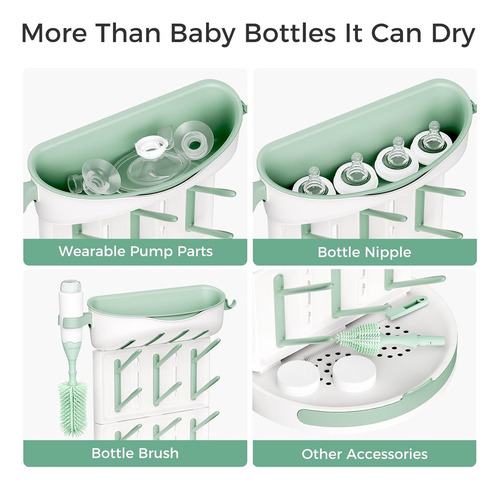 Momcozy Diy Escurridor De Biberones Grande Desmontable, Portabotellas de Viaje Desmontable para Accesorios de Bebé y Extractores