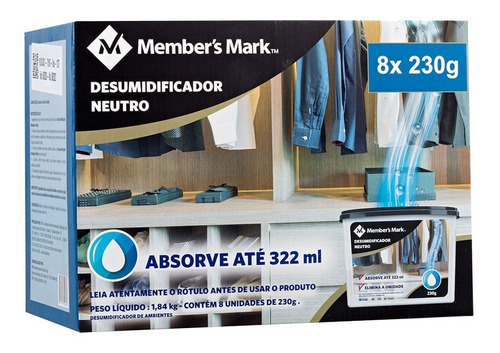 Anti Mofo Desumidificador Members Mark Neutro 8unid 230g