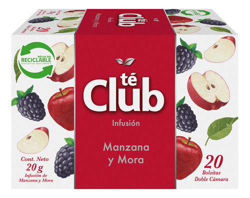 Infusión Club Manzana Mora 20 Bls