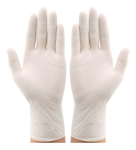 Guantes De Látex Descartables Blanco Caja X 100 Und