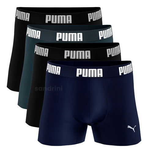 Kit 4 Cuecas Boxer Puma Poliamida Sem Costura Original 