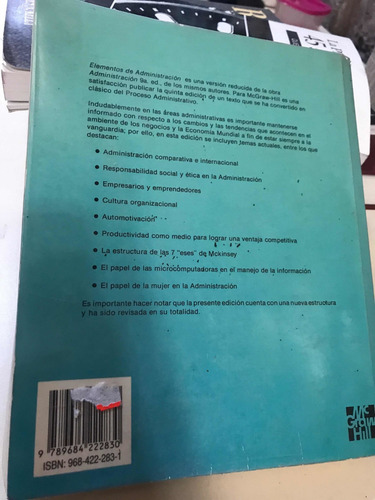Elementos De Administración - Harold Koontz (Usado)