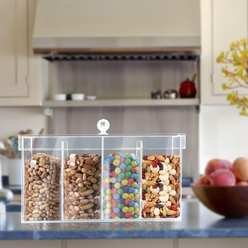 Caja De Almacenamiento De Acrílico Transparente De 4 Compari
