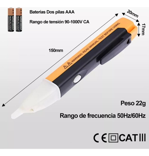 Lápiz Detector De Voltaje Probador De Corriente 90-1000v Ac