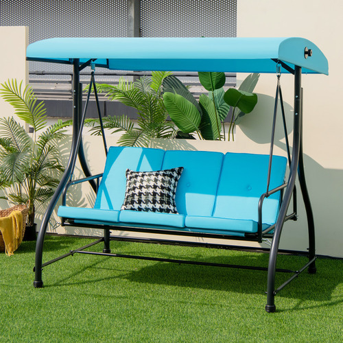 Silla Columpio De 3 Plazas Para Jardin Gpl Turquesa