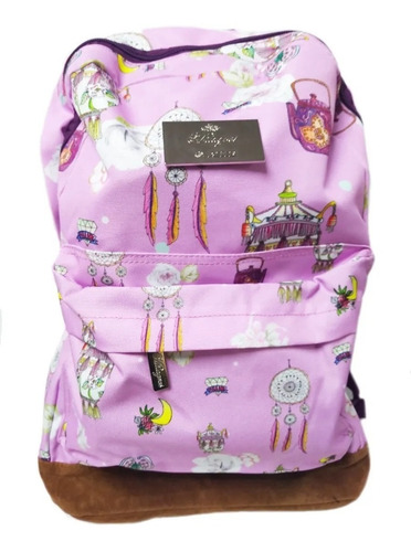 Mochila Arte Milagros Lilac Grande 42 Cm Rosario