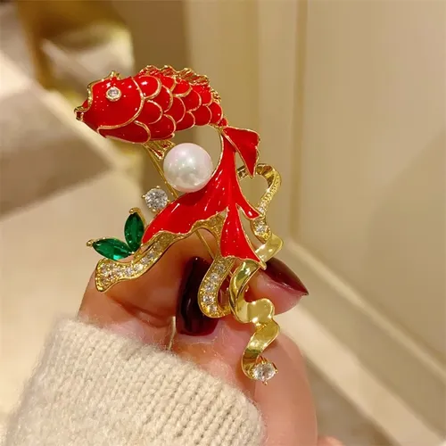 Elegant Koi Fish Brooch Pin