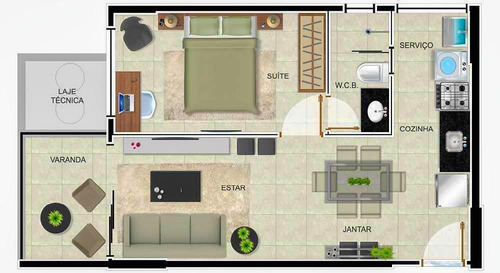Imagem 20 de 22 de Edíficio Smart Stay Com 1 Ou 2 Quartosna Ponta Verde - Ap0008