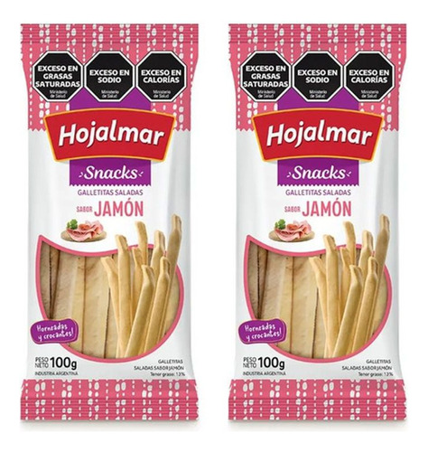 Snacks Talitas Hojalmar Sabor Jamón Paquete 100 Gr Pack X2u