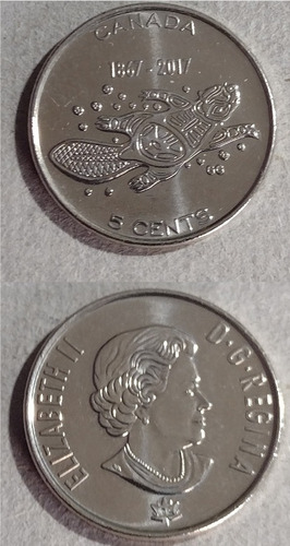 Moneda De Canadá De 5 Centavos Año 2017 Sin Circular 
