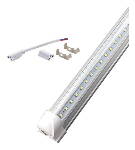 10 Lampara Tubo Barra Doble Led Canaleta Aluminio 30w 120cm